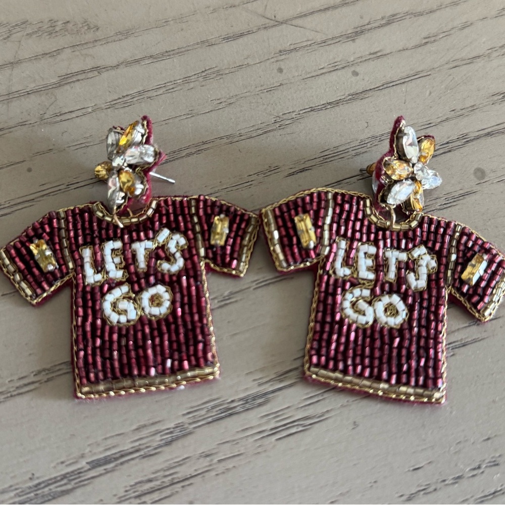 Beaded 'Let's Go' Earrings